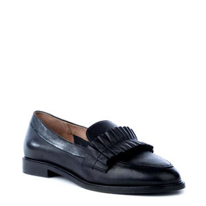 Seychelles Black Loafers with Fringe Detail